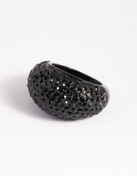 Matte Black Statement Diamante Dome Ring - link has visual effect only