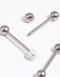 Titanium Pave Tongue Rings - link has visual effect only
