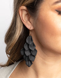 Matte Black Cascading Petal Pearlised Earrings - link has visual effect only
