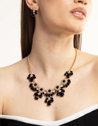 Black Mixed Stone Necklace and Earrings Set - link has visual effect only