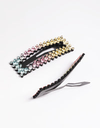 Rainbow Ombre Rectangular Clips - link has visual effect only