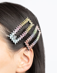 Rainbow Ombre Rectangular Clips - link has visual effect only