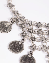 Antique Silver Coin Chain Necklace - link has visual effect only