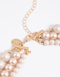 Gold Pearl & Bead Layered Necklace - link has visual effect only