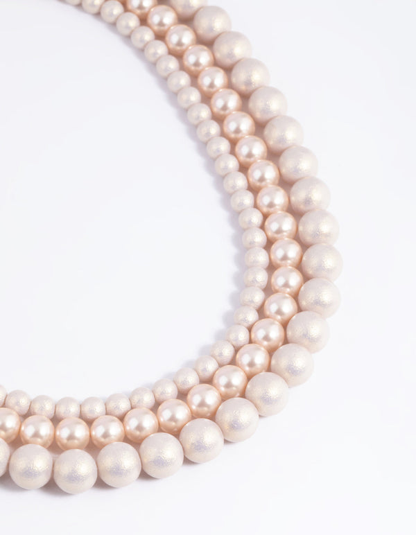 Gold Pearl & Bead Layered Necklace