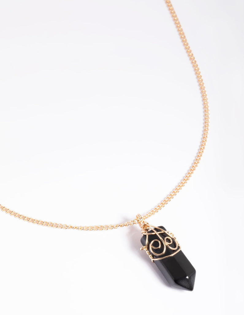 Black Onyx Shard Necklace