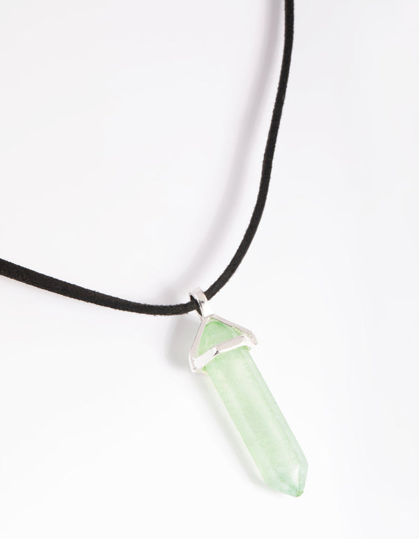 Green Fluorite Shard Cord Necklace