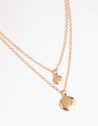 Gold Coin Layered Necklace - link has visual effect only