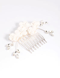 Silver Floral Hair Comb - link has visual effect only