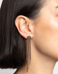 Brown Waterfall Chain Drop Earrings - link has visual effect only