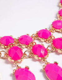 Pink Stone Statement Necklace - link has visual effect only