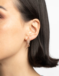 Rose Gold Criss Cross Hoop Earrings - link has visual effect only
