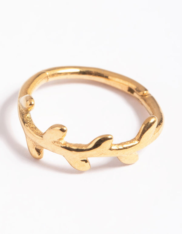 Gold Plated Surgical Steel Vine Clicker Ring