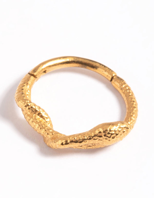 Gold Plated Surgical Steel Snake Clicker Ring