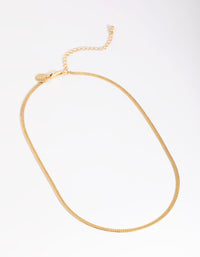 Gold Plated Herringbone Chain Necklace - link has visual effect only
