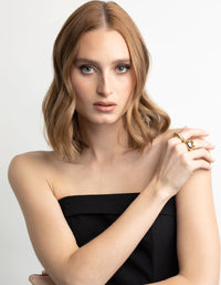 Gold Plated Brass Croissant Ring Stack Pack - link has visual effect only