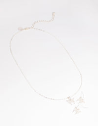 Diamante Pave Butterfly Necklace & Earrings Set - link has visual effect only