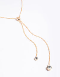 Gold Adjustable Slide Diamante Necklace - link has visual effect only