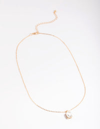 Gold Basic Encased Emerald Necklace - link has visual effect only