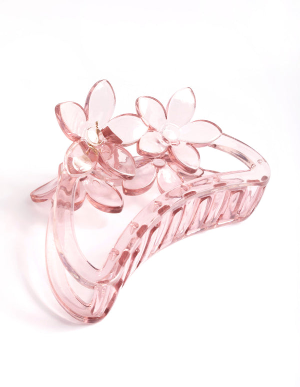 Pink 9cm Flower Claw Clip