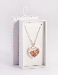 Silver Heart Diamante Shaker Necklace - link has visual effect only
