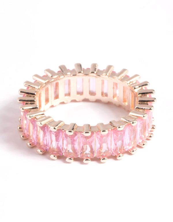 Rose Gold Pink Cubic Zirconia Ring