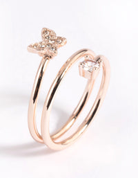 Rose Gold Butterfly Wrap Ring - link has visual effect only