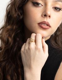 Gold Plated Cubic Zirconia Stone Ring - link has visual effect only