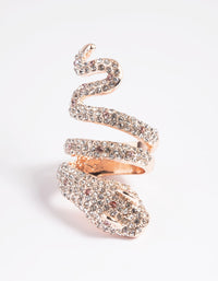 Rose Gold Diamante Snake Ring - link has visual effect only