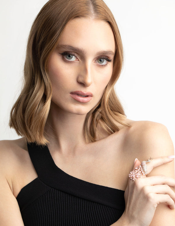 Rose Gold Peacock Statement Ring