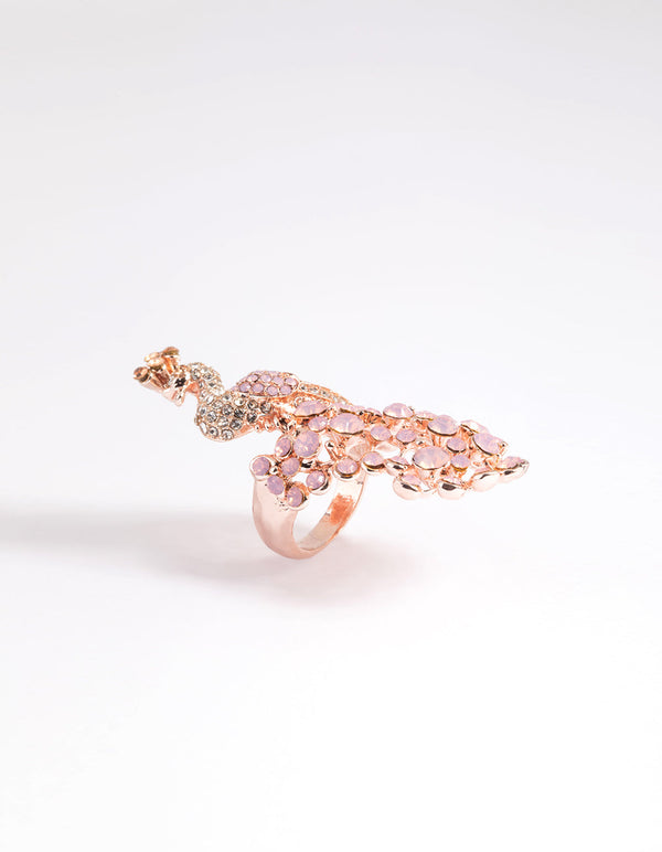 Rose Gold Peacock Statement Ring