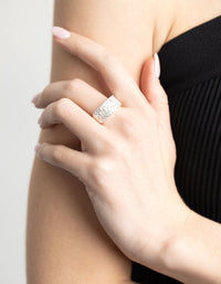 Silver Plated Mixed Shape Cocktail Ring - link has visual effect only