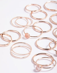 Rose Gold Quartz Ring Stack Pack - link has visual effect only