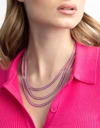 Matte Pink Layered Snake Chain Necklace - link has visual effect only