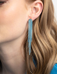 Blue Waterfall Chain Drop Earrings - link has visual effect only