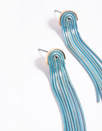 Blue Waterfall Chain Drop Earrings - link has visual effect only