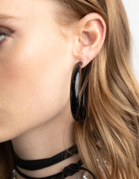 Matte Black 60mm Hoop Earrings - link has visual effect only
