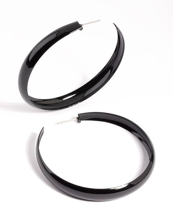 Matte Black 60mm Hoop Earrings