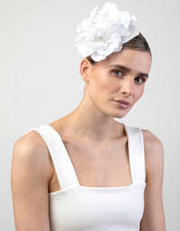 White Trio Rose Large Corsage Clip - link has visual effect only