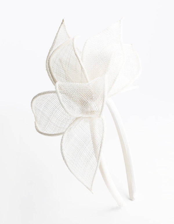 White Petal Sinamay Fascinator