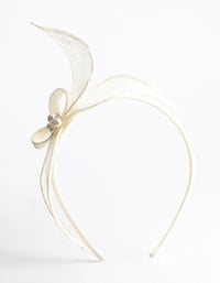 Sinamay Petal Fascinator with Pearl Trim - link has visual effect only