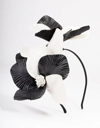 Black & White Faux Leather Petal Headband - link has visual effect only