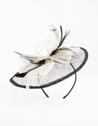 Black & White Sinamay Feathered Fascinator - link has visual effect only
