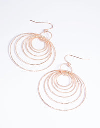 Rose Gold Multi Textured Hoop Earrings - link has visual effect only