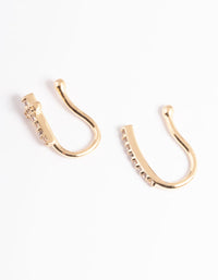 Gold Cubic Zirconia Faux Nose Ring Pack - link has visual effect only