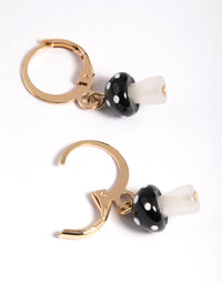 Gold Mini Mushroom Huggie Earrings - link has visual effect only