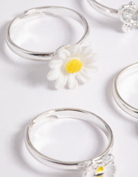 Kids Silver Daisy Ring 6-Pack - link has visual effect only