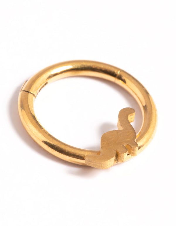 Gold Plated Surgical Steel Dino Clicker