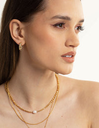Gold Plated Stainless Steel Diamante Twist Hoop Earrings - link has visual effect only