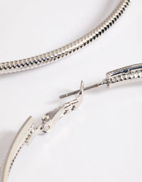 Rhodium 75mm Snake Chain Hoop Earrings - link has visual effect only